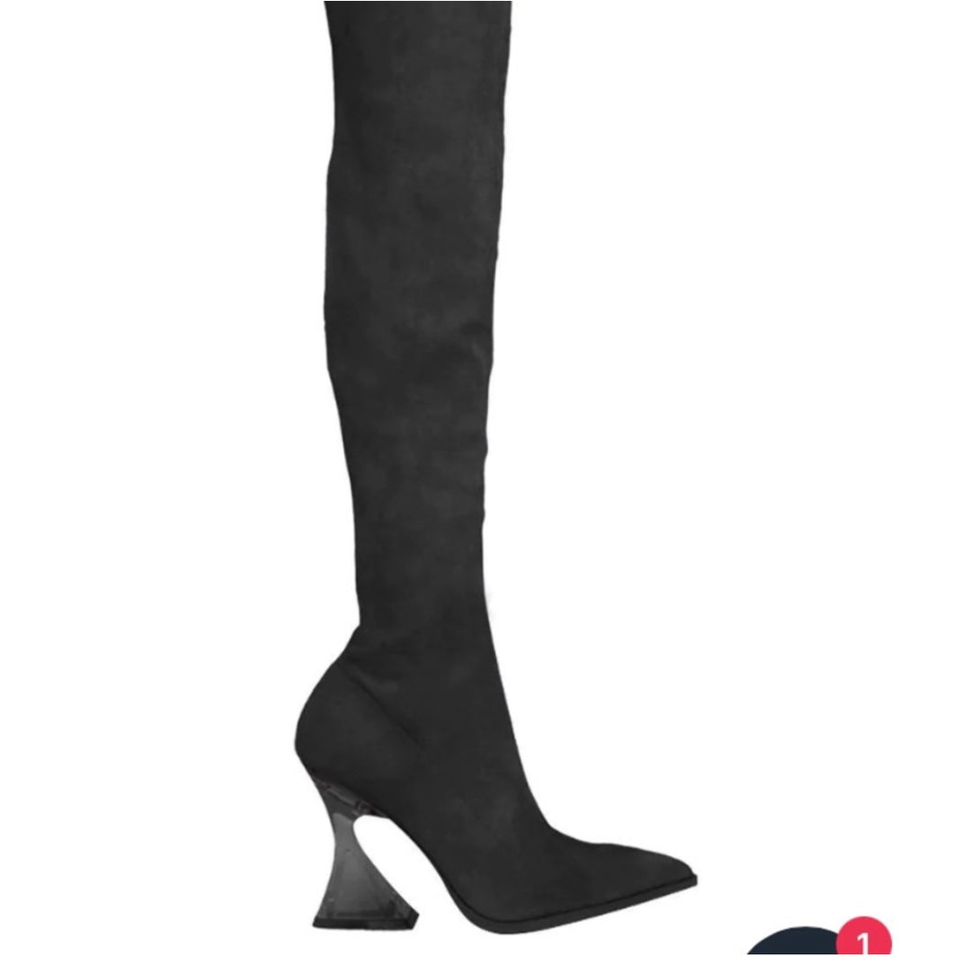 Black Suede ThighHigh Boots